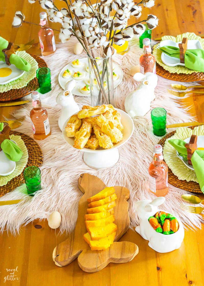 Easter Brunch table; wide view