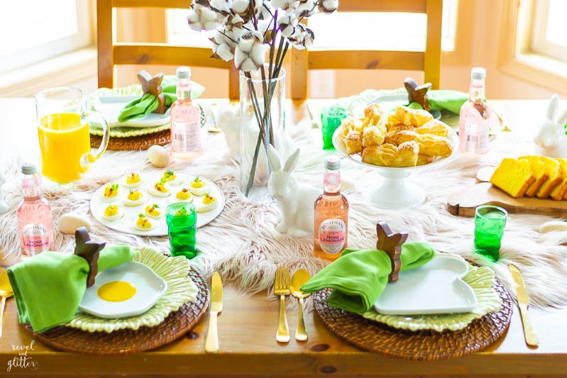 Easter Brunch table; wide view