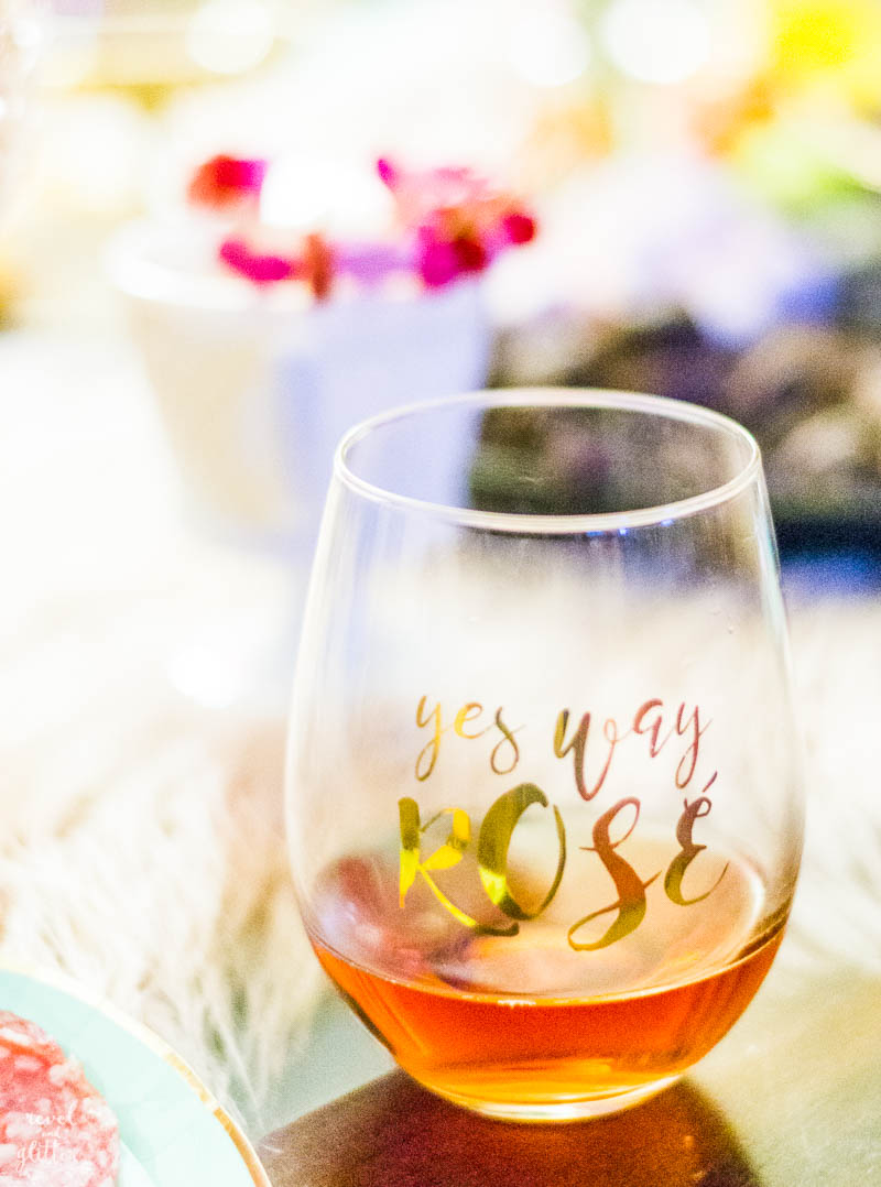 A Roses and Rosé Soiree; Yes, Way Rosé glasses