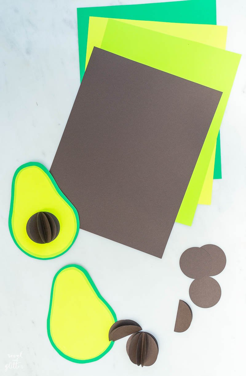 Paper avocado garland supplies