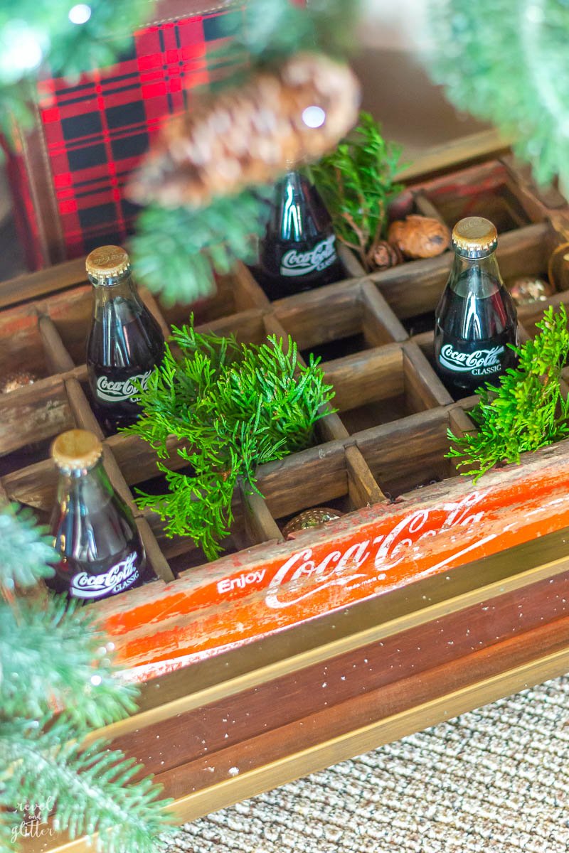 Host a Holiday Open House with Coca Cola; top of crate