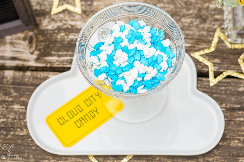 Celebrate Star Wars Day with a DIY trail mix bar for Movie Night; Cloud City candy