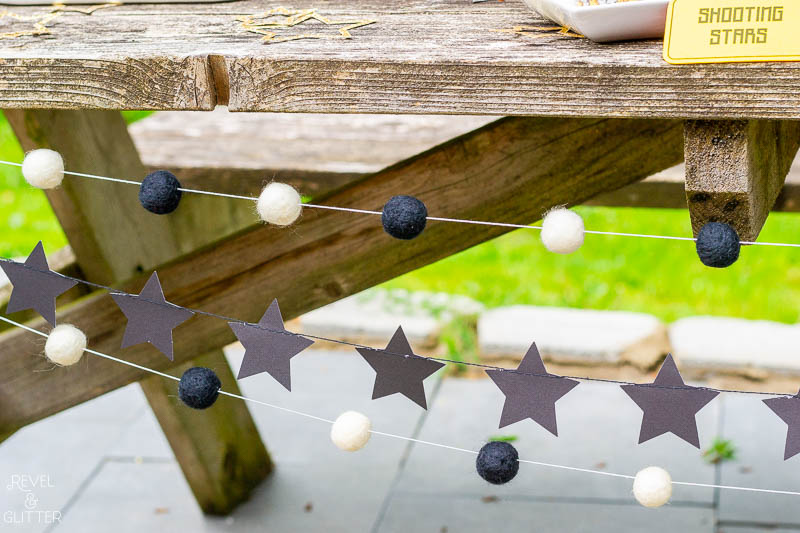 Celebrate Star Wars Day with a DIY trail mix bar for Movie Night; garlands