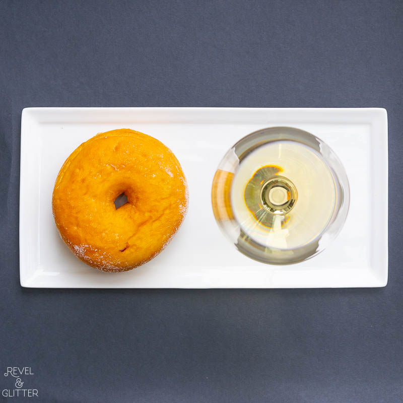 Wine and Doughnut Pairings To Try for National Doughnut Day; glazed and chardonnay