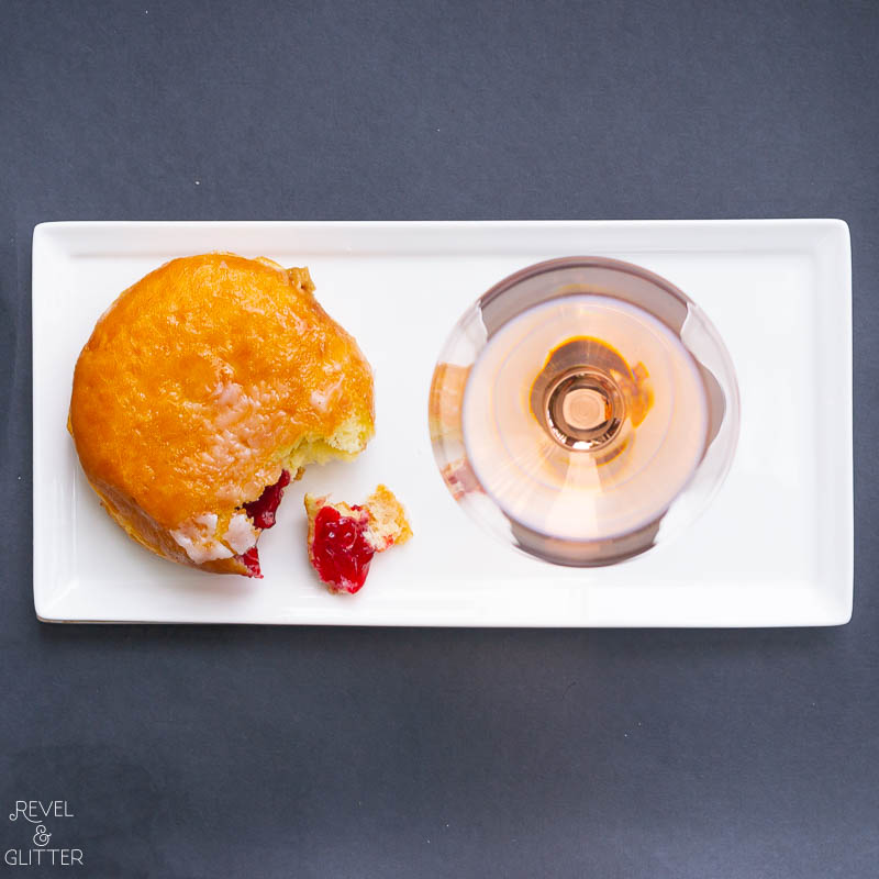 Wine and Doughnut Pairings To Try for National Doughnut Day; jelly rose