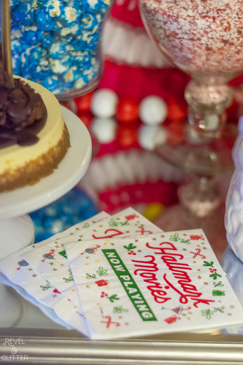 Make Christmas Bow Cake Toppers With Polymer Clay; Hallmark Movies napkins