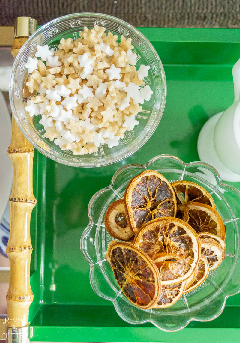 Let's Brunch! Styling a Tabletop with Ginger Jars; sugar stars and dried lemon slices