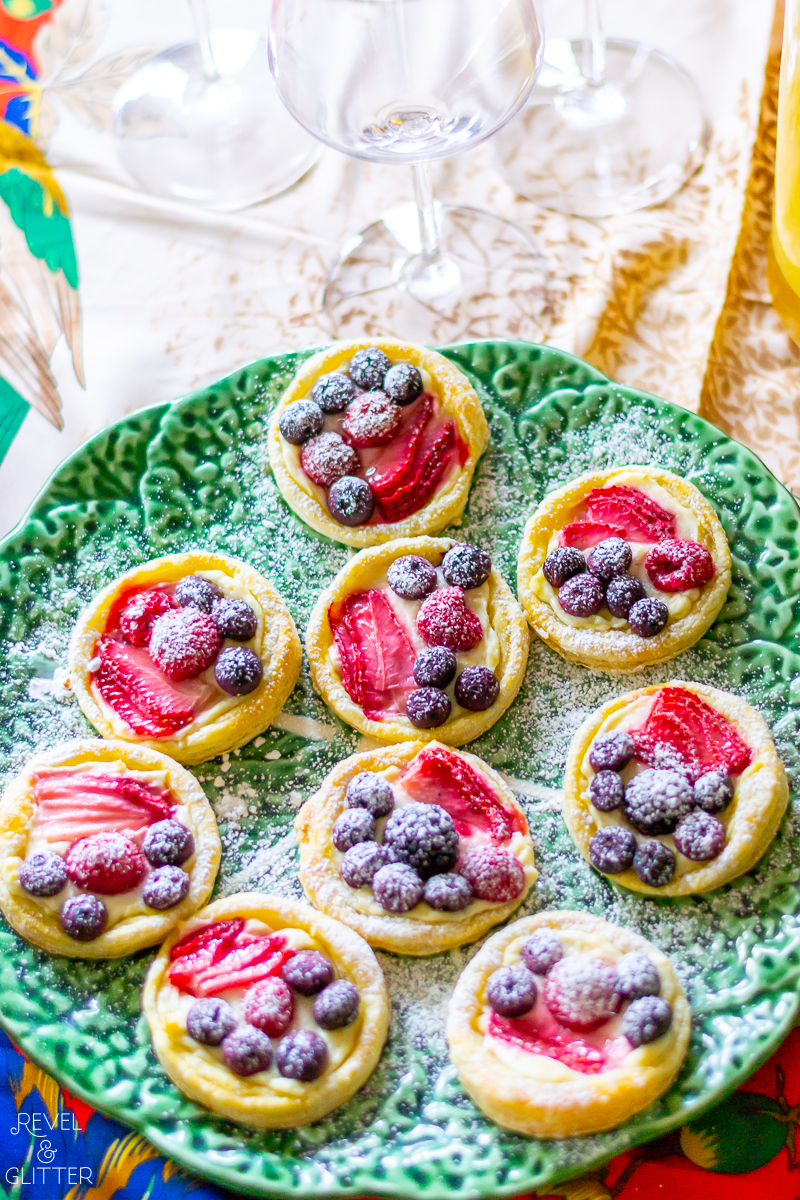 A Simple Spring Tabletop; puff pastry tarts