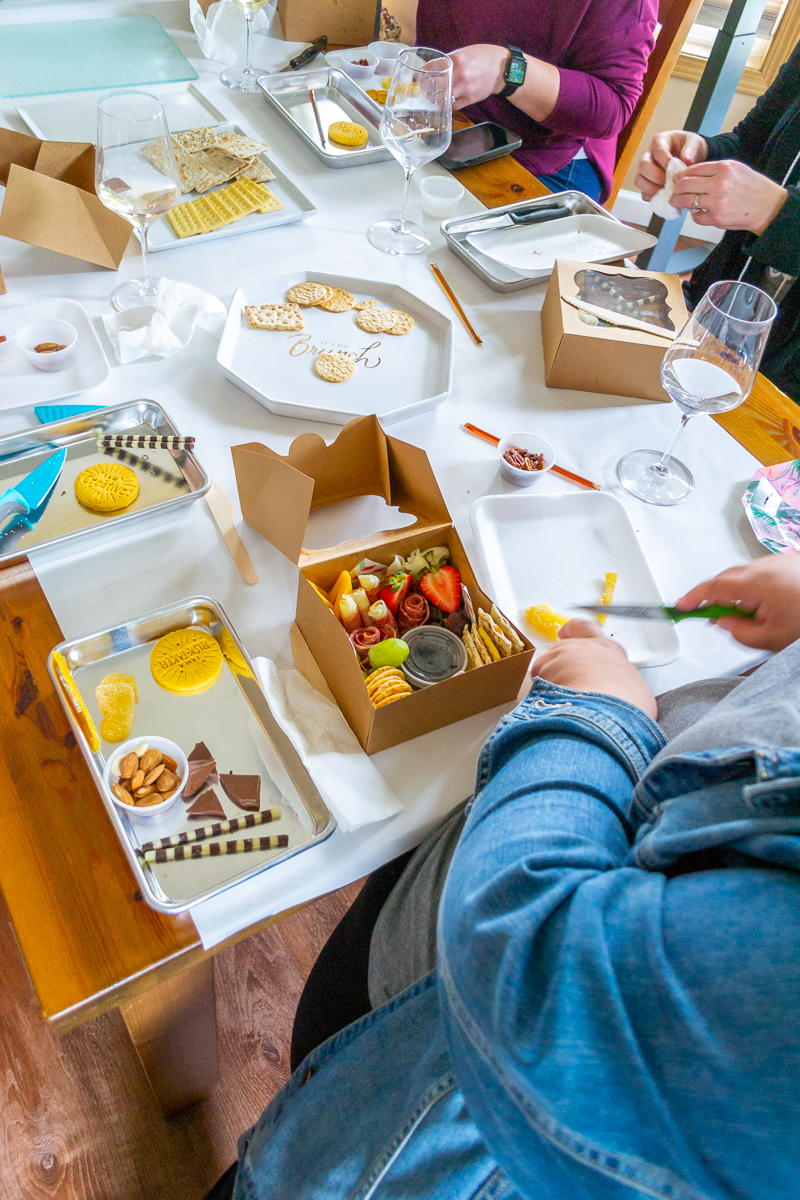 How To Host Your Own DIY Charcuterie Box Party; box closeup