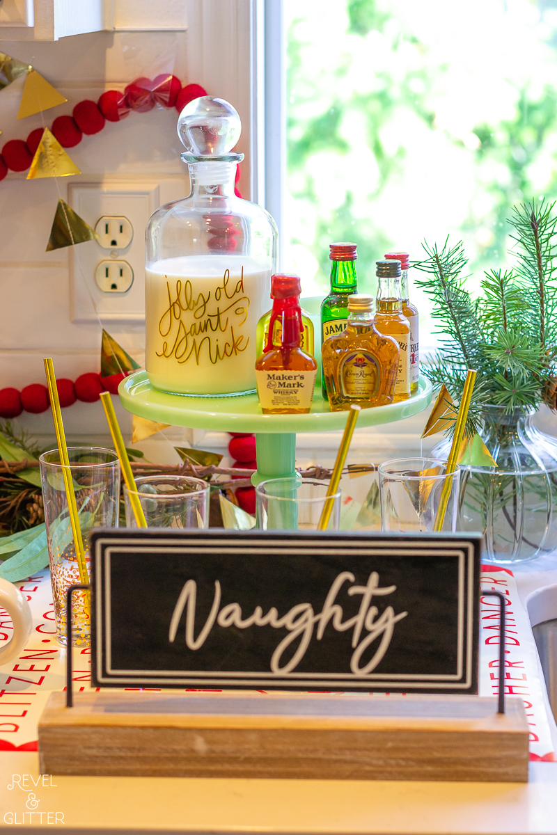 Create an Easy Christmas Movie Watch Party - Christmas naughty eggnog